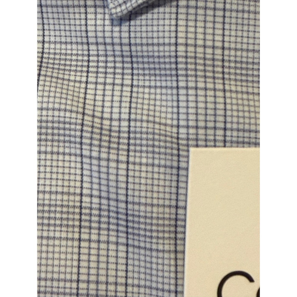Calvin Klein Tech Active Stretch Mens Regular Fit Dress Shirt Blue Grid Classic - Picture 5 of 5